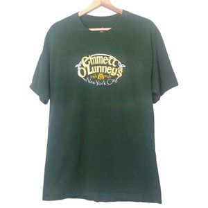 Emmett OLunneys Irish Pub NYC Men L T Shirt Green Fading New York City READ